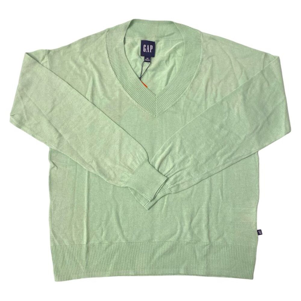 Gap Women's Relaxed Fit Comfortable Lightweight V-Neck Sweater - Sage